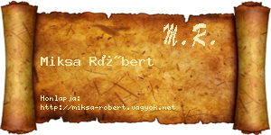 Miksa Róbert névjegykártya